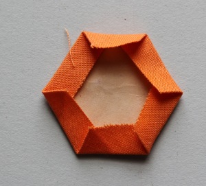 Press the hexagon with an iron. 